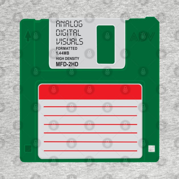 Floppy Disk (Cadmium Green Colorway) Analog / Computer by Analog Digital Visuals